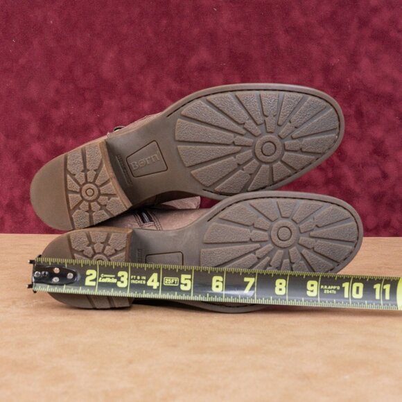 Born Women Braydon Dark Brown Distress Leather Farm Riding Knee Boots sz 7.5 - Picture 5 of 10